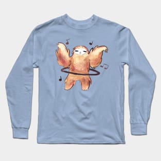 Fluffy Hooping Sloth Long Sleeve T-Shirt